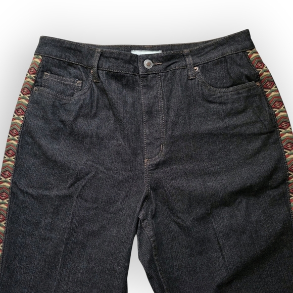 Coldwater Creek Embroidered Western Dark Wash Jeans, Size 12 - Picture 3 of 8